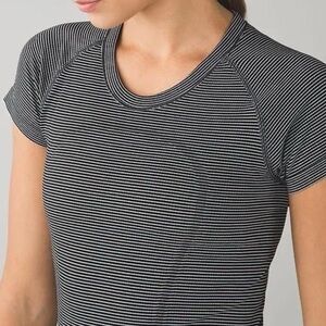 Lululemon black and white striped shirt